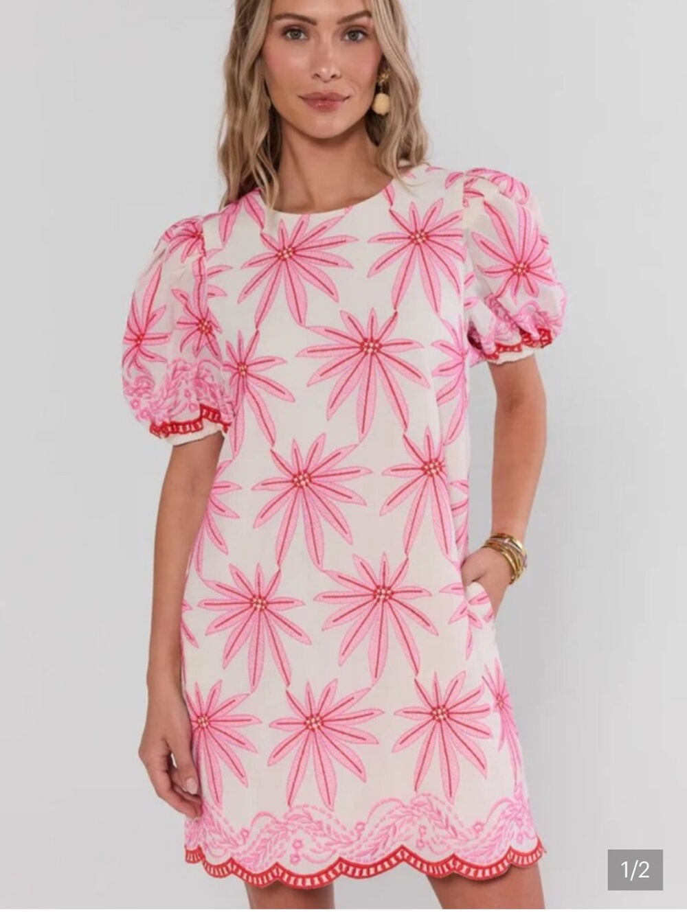 Tory White Embroidered Short
Dress- Avara